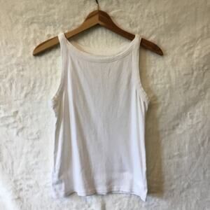 Loft White Classic Rib Tank Top